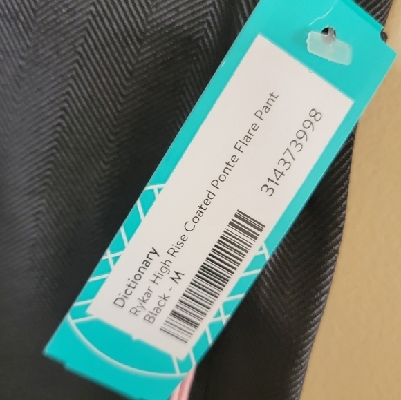 NWT Stitch Fix Dictionary | Black Rykar High Rise Coated Ponte Flare Pants - Picture 3 of 8